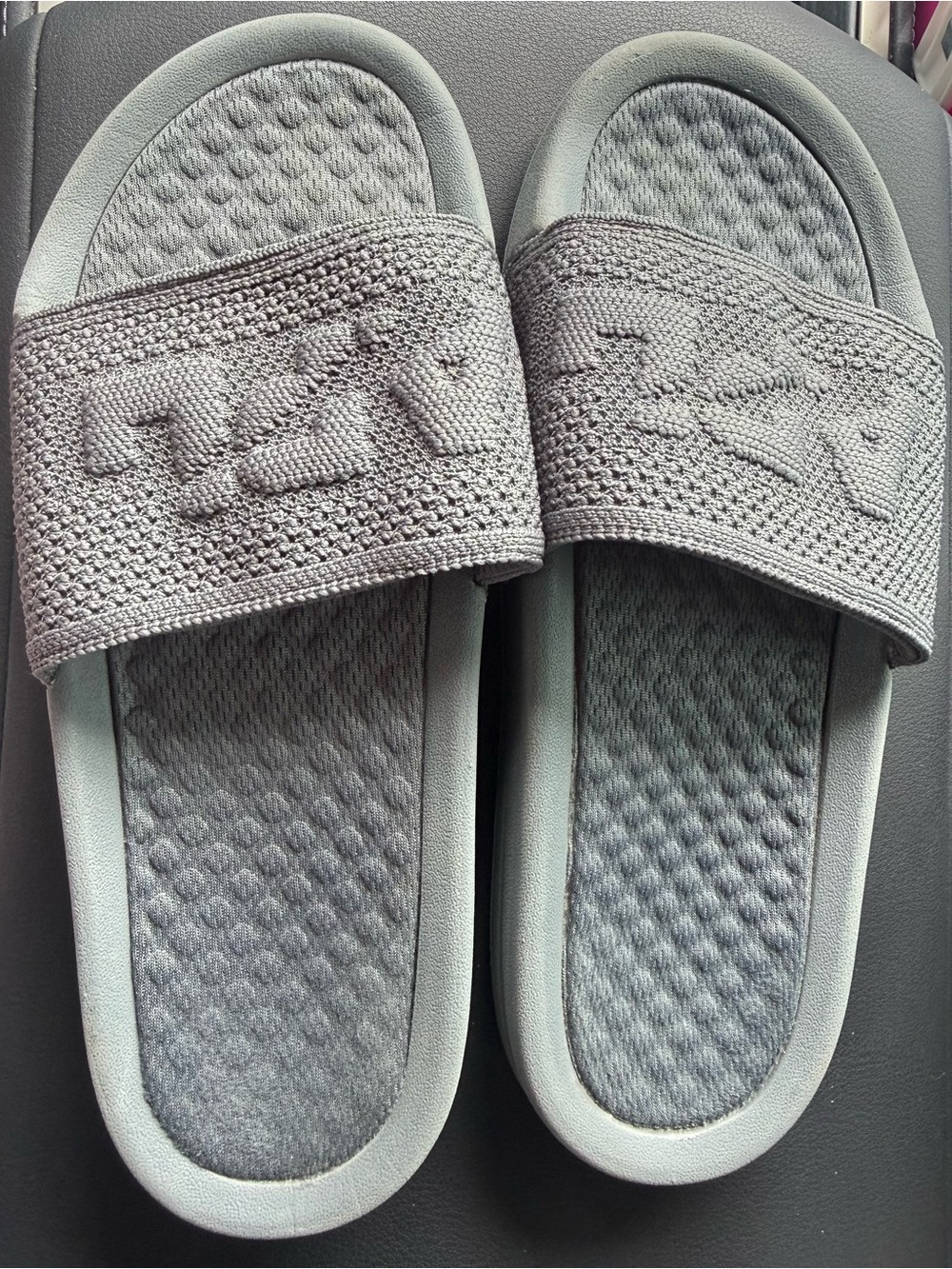APL Big Logo TechLoom Slide Grey Charcoal Womens 6